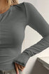 'Elara' Ribbed Half Button Long Sleeve Shirt - Celes Fashion